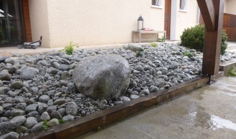 Pose de grosses pierres Annecy